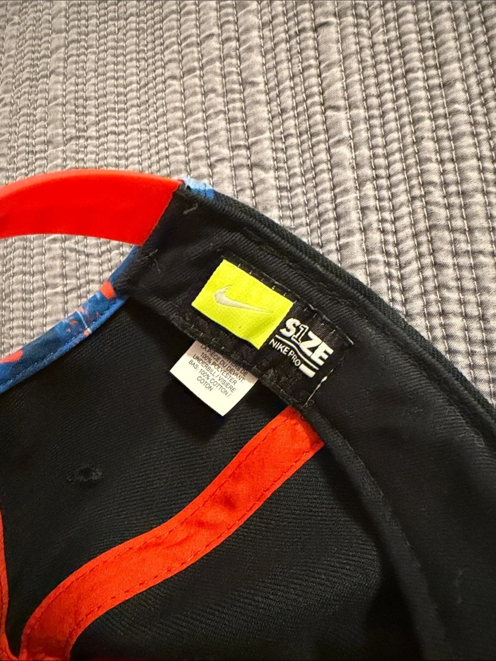 Nike Pro Hat Snapback One Size Dri-Fit Felt Swoosh Logo Spellout Colorblock